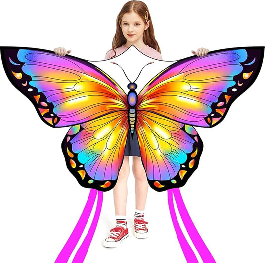 HONBO Butterfly Kites for Kids & Adults,55" x 28" Large Beginner Kite for Kids Ages 4-8,Easy to Fly