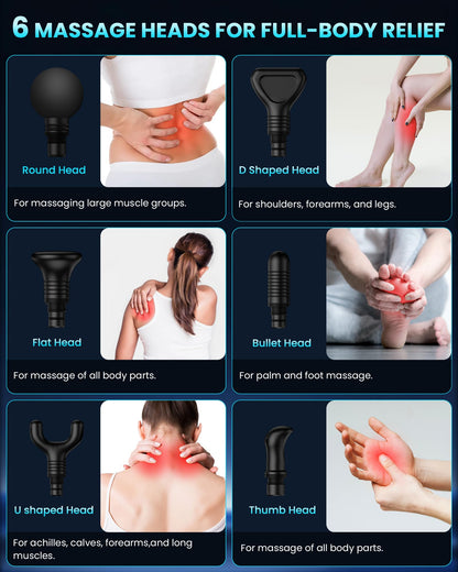 Massage Gun Deep Tissue, Handheld Percussion Muscle Massager for Back