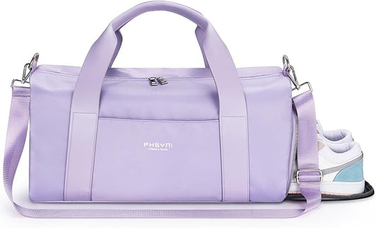 Gym Bag for Women Girls with Shoe Compartment & Wet Pocket - Duffle Bag for Travel Sports Fitness