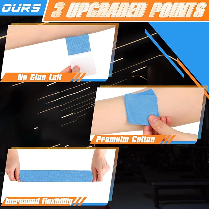 20 Count Kinesiology Tape for Shoulder Pain Relief Pre Cut Sports Waterproof Breathable Enhance Elastic Kinesiology Athletic Tape for Shoulder Support and Muscle Baseball Sports(Blue)