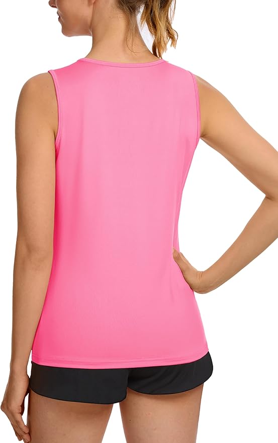 TACVASEN Women's UPF 80+ Workout Tank Top Sleeveless Quick Dry Sun Protection Hiking Athletic Gym Yoga Running Shirts