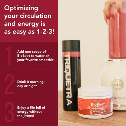 BioBeet® Max Strength Beet Root Juice Powder ??20:1 Concentrate, Each Serving Derived from 60,000 mg Organic Beetroot - Cold-Pressed, USA Grown ??Nitric Oxide, Circulation Support ??50 Servings