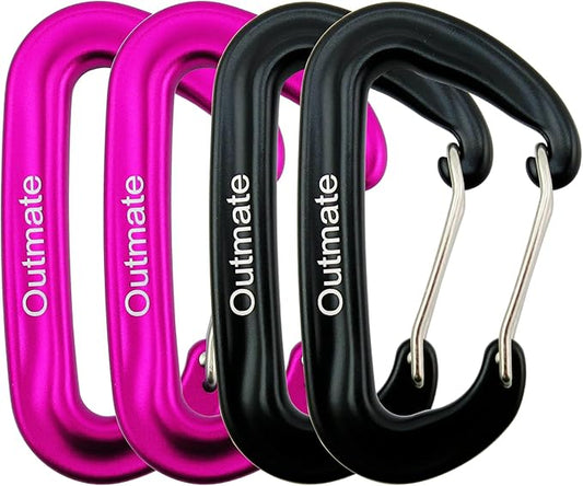 12kN 3.2"x2" Heavy-Duty Carabiner Clips - Durable, Lightweight Aluminum Alloy Carabiners for Hiking, Camping, Keychains, Dog Leashes, Hammocks & More