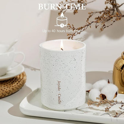 14OZ Jasmine Cashmere Scented Candle - Aromatherapy Candles with Lid - Soy Candles for Home Scented - Luxury Ceramic Jar Candle for Bedroom Kitchen Home Decor, Housewarming Party