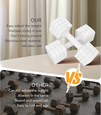 Adjustable Dumbbell Set for Women Men 16LB 20LB Hand Weights Dumbbells Sets Woman Exercise Fitness dumbbell Adjust dumbbells set of 2 for Home Gym Workout Strength Training Equipments