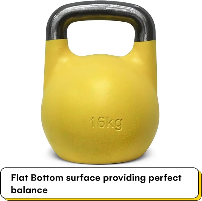 Kettlebell Kings Competition Kettlebells Weight (33mm handle) 4-32 KG | Hand weights Workout Gym Equipment & Strength training sets for Women & Men | Weights set for Home Gym