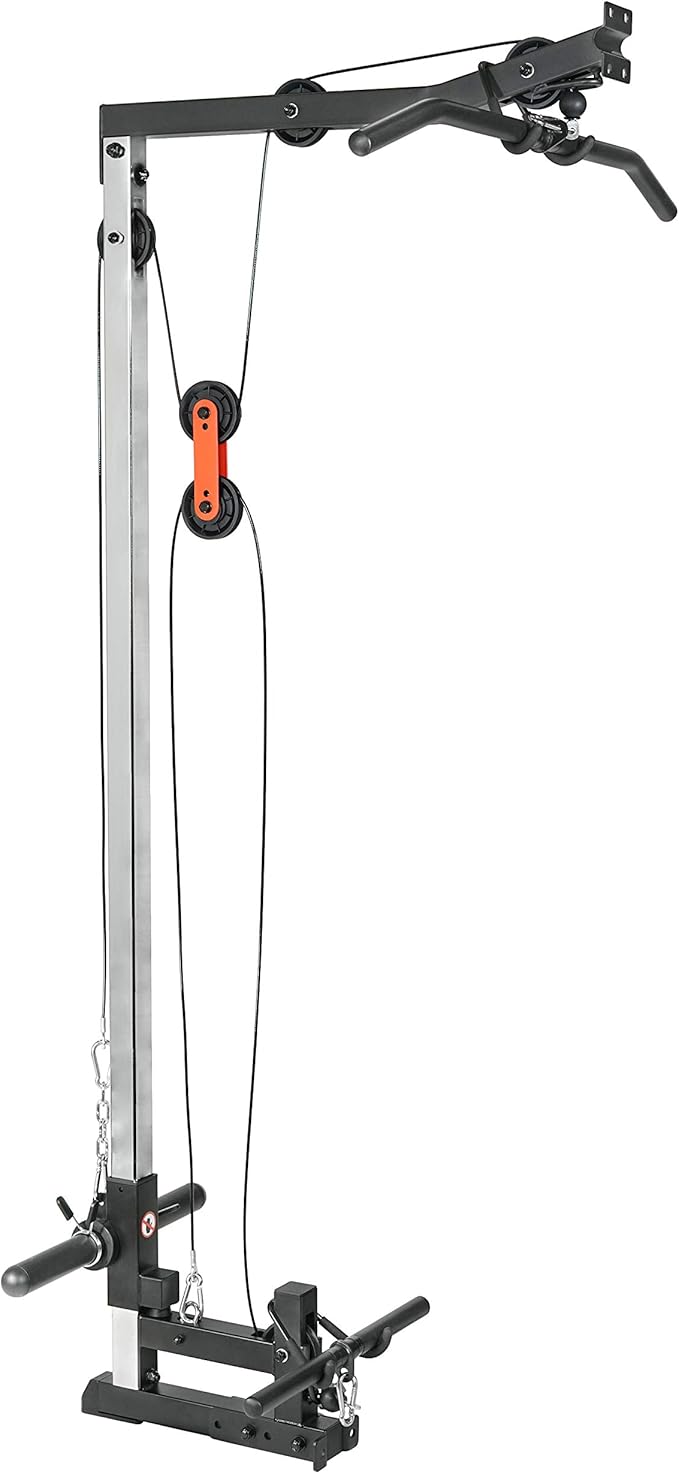 Sunny Health & Fitness Power Zone Strength Rack Power Cage - 1000 LB Weight Capacity, Spotter Bar, Angled Pull-Up Bar, J-Hooks, Resistance Band Pins, Optional LAT Pull Down