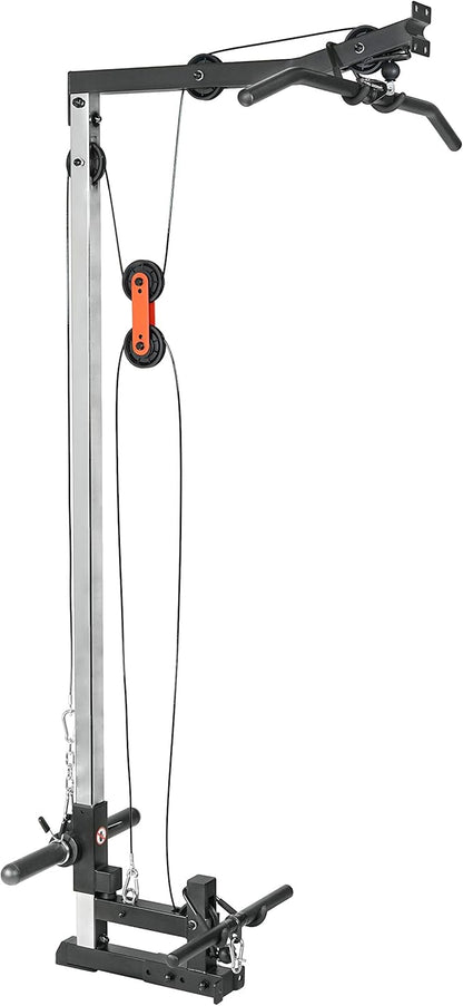 Sunny Health & Fitness Power Zone Strength Rack Power Cage - 1000 LB Weight Capacity, Spotter Bar, Angled Pull-Up Bar, J-Hooks, Resistance Band Pins, Optional LAT Pull Down