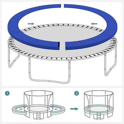 SONGMICS Trampoline Pad, 8ft 10ft 12ft 14ft 15ft Replacement Trampoline Safety Pad, Spring Cover