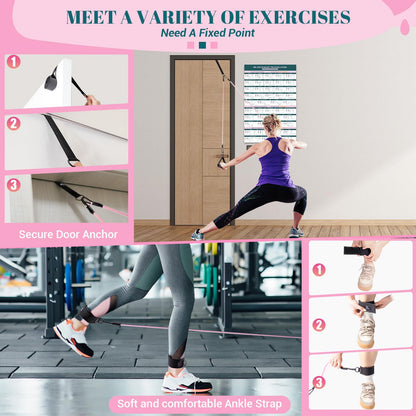 Pilates Bar Kit with Resistance Bands, Multifunctional Yoga Pilates Kit