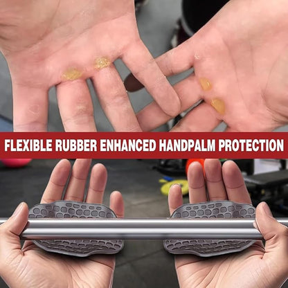 Ergonomic Non-Slip Fitness Grip Pads,Secured Finger Clip Hand Grips for Weightlifting,Pull-Ups,Dumbbells,Gym Workout Gloves,Palm Protectors for Men and Women(Black/Grey)