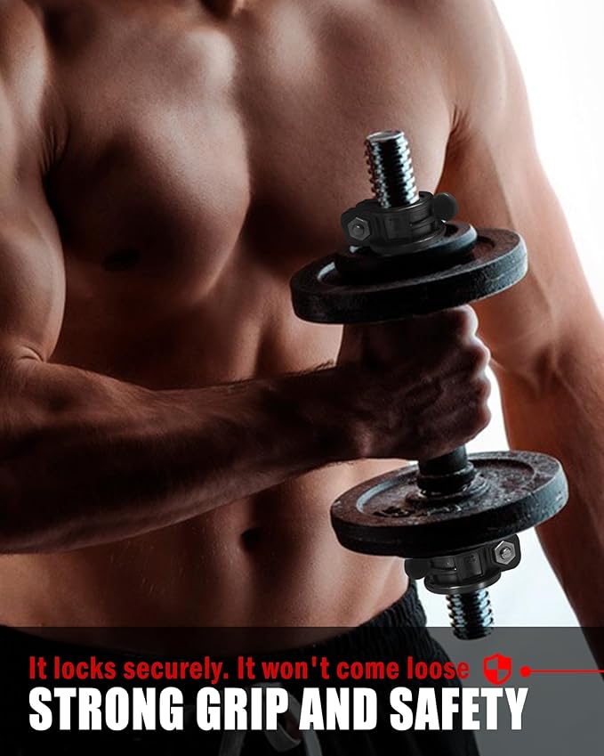 Narrow Barbell Clips 2.5cm Width for Olympic Bars, 0.9-1.18inch Adjustable Weight Clamps, Quick Release Locking Collars for Weightlifting