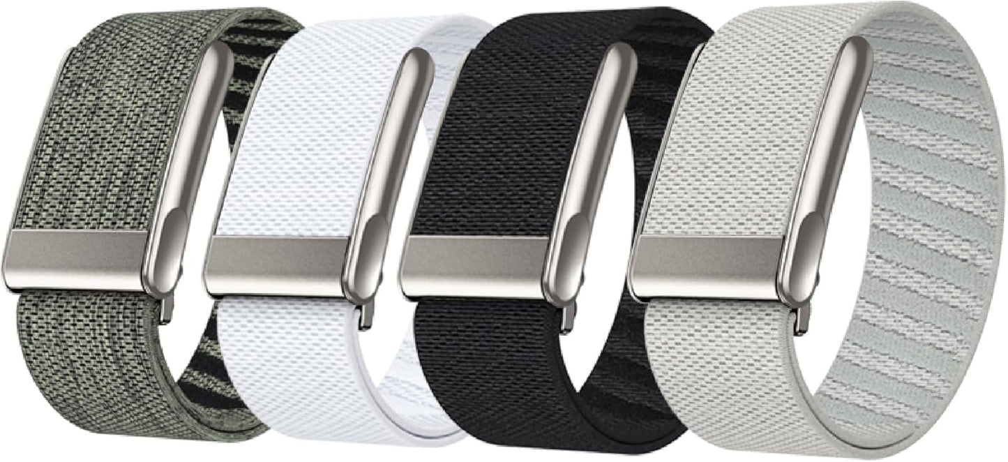 VeveXiao Stretchy Nylon Wristband Compatible with Whoop 5.0/Whoop MG Bands,Soft Stretchy Nylon Sports Loop Replacement Bands for Men Women, with Metal Frame Adjustable Connector