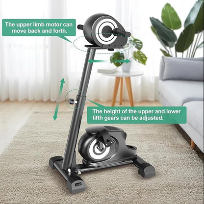 Motorized Rehabilitation Pedal Trainer ??Dual-Motor Electric Leg & Arm Exerciser with Active/Passive Modes, Low-Impact Quiet Rehab Equipment with LCD Display for Seniors & Physical Therapy