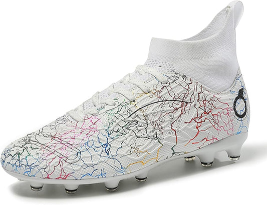 Men's Soccer Shoes High-Top Soccer Cleats Outdoor Breathable Athletic Professional Spikes Youth