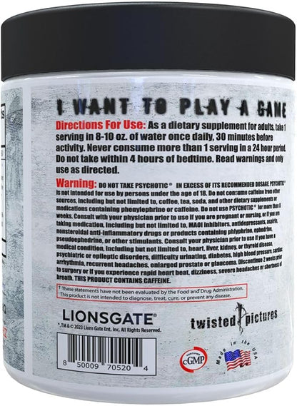 Insane Labz Psychotic SAW®, High Stim Pre Workout Powder with OxyGold­??and AMPiberry®, Extreme Lasting Energy with Teacrine®, Focus with CognitIQ® and Endurance with Beta Alanine, 30 Srvgs,Watermelon