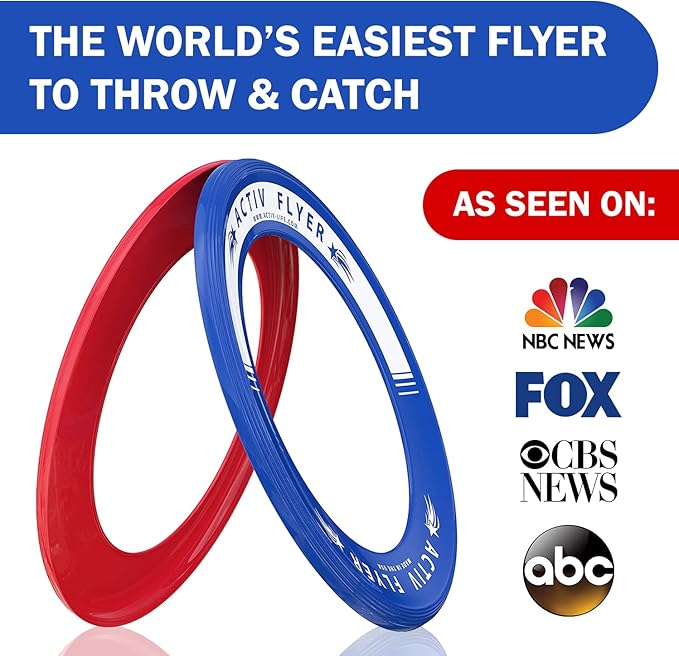 Activ Life Kid’s Flying Rings (2 Pack) They Fly Straight & Don’t Hurt, 80% Lighter Than Standard Rings - Replace Screen Time with Healthy Family Fun - Get Outside & Play