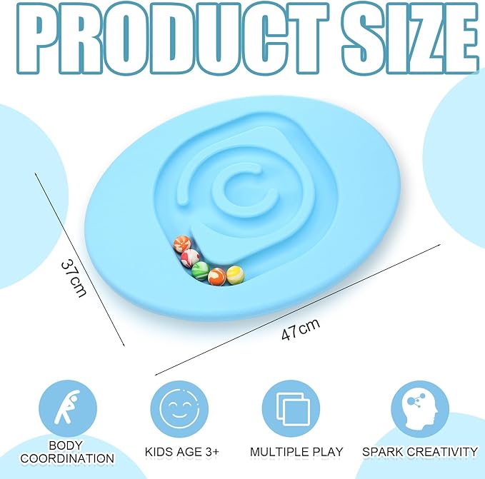 Maze Balance Board for Kids Plastic Wobble Rocker Balance Board with Mini Balls Load 170lb for Balancing Exercise Equipment Game Girls Boys Physical Therapy, 18.5 x 14.57 Inches