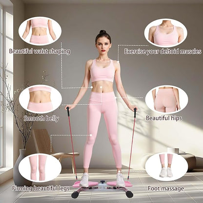 Waist Twister, Ab Muscle Training Machine with 264 lbs, Noise-Free Home Fitness Equipment With Replaceable Resistance Bands, Suitable For Men And Women