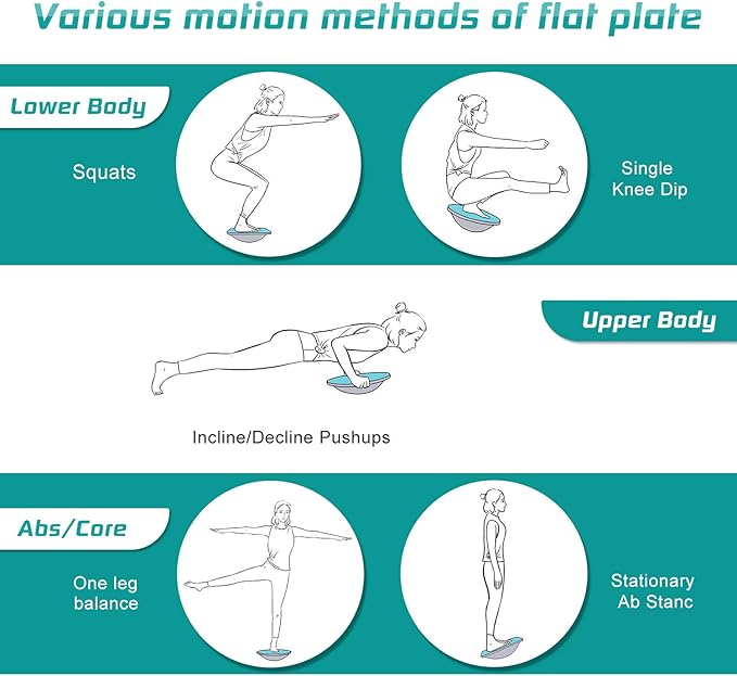 NALANDA Wobble Balance Board, Core Trainer for Balance Training and Exercising, Healthy Material Non-Skid TPE Bump Surface, Stability Board for Kids and Adults