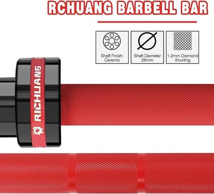 7ft Olympic Barbell, Weightlifting Barbell 28mm 45lb - 500/700/1000lbs Capacity with Smooth Spinning Sleeves, Olympic Bar Fits 2" Olympic Plates, for Snatch Clean Jerk - Home Gym Training