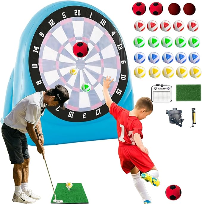 6ft Large Giant Inflatable Dartboards Jumbo Soccer Target Darts Outdoor, Yard, Lawn, Carnival Games for Adult Family,Kids,Toddler Golf,Kick Ball,Rugby Camping Games