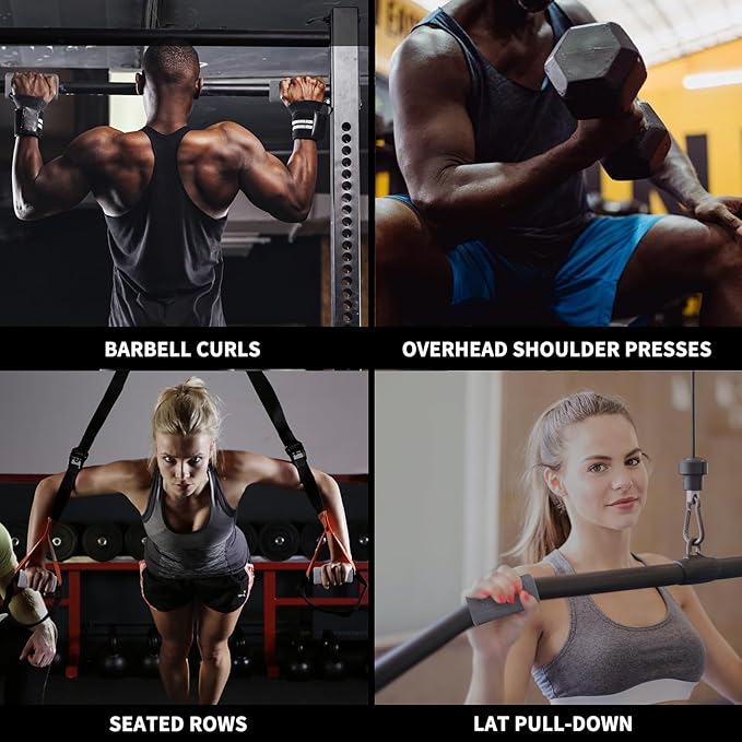 Hikeen Thick Bar Dumbbell Grips,Non Slip Hard Rubber Barbell Grips,Grips for Weight Lifting, Muscle Building-1.77", 2", 2.25" & 2.75" Outer Diameter