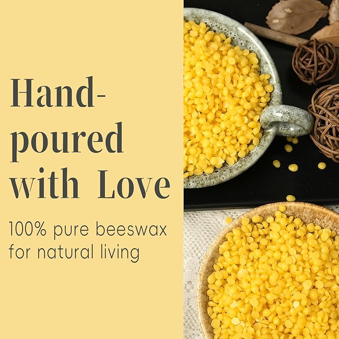 6 Packs 2x5 Inch Beeswax Candles, Natural Beeswax Pillar Candles with 52 Hours Burn Time, Organic Emergency Candle Long Burning for Home Decor, Gift Sending, Smokeless & Dripless