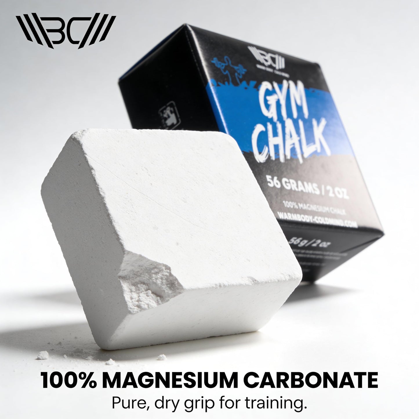 WARM BODY COLD MIND Premium Chalk Block for Weight Lifting - Hand Grip for Cross Training