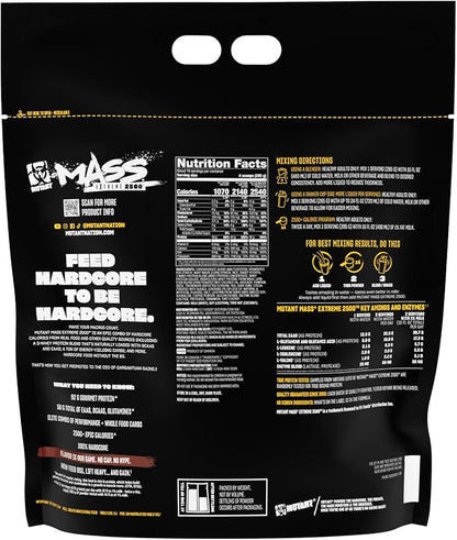 Mutant Mass Extreme Gainer ??Whey Protein Powder ??Build Muscle Size and Strength ??High Density Clean Calories (Triple Chocolate, 12 lbs)