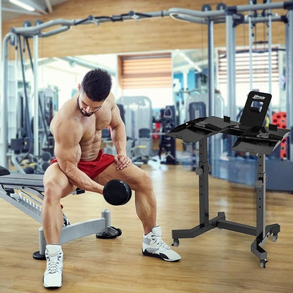 Adjustable Dumbbell Stand - Uboway Weight Stand with 4 Level Height Adjustment, Dumbbell Weight Rack with Tablet Holder and Durable Casters, Weight Holder for Adjustable Dumbbell Set, 2025 Upgrade Design （Bonus Foot Pads）