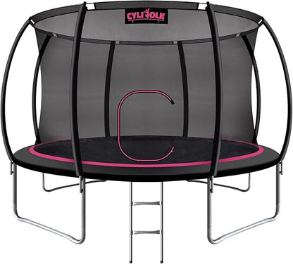 Trampoline for Kids, Heavy Duty Recreational Trampolines Toddler Trampoline with Enclosure Net Ladder Indoor Outdoor Trampoline CPC Approved