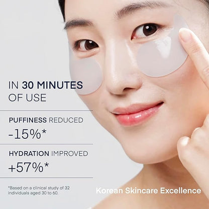 TEREZ & HONOR Eye Patches Set: Korean Hydrogel Eye Masks, 3 Pack (x 60 Pcs) with Caffeine, Collagen & Vitamin C - For Puffy Eyes, Dark Circles, Fine Lines, Wrinkles & Bags, Travel Case Included