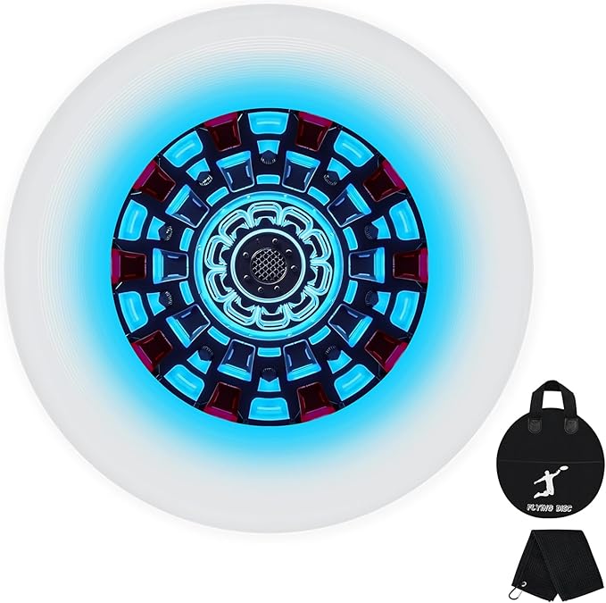 49LEDs Flying Disc with 16 Million Color RGB, 3 Modes+Rechargeable+Waterproof+175g, Cool Sports and Outdoors for Parks/Camping/Beach/Backyards,Easter & Birthday Gifts for Teens/Kids/Adults