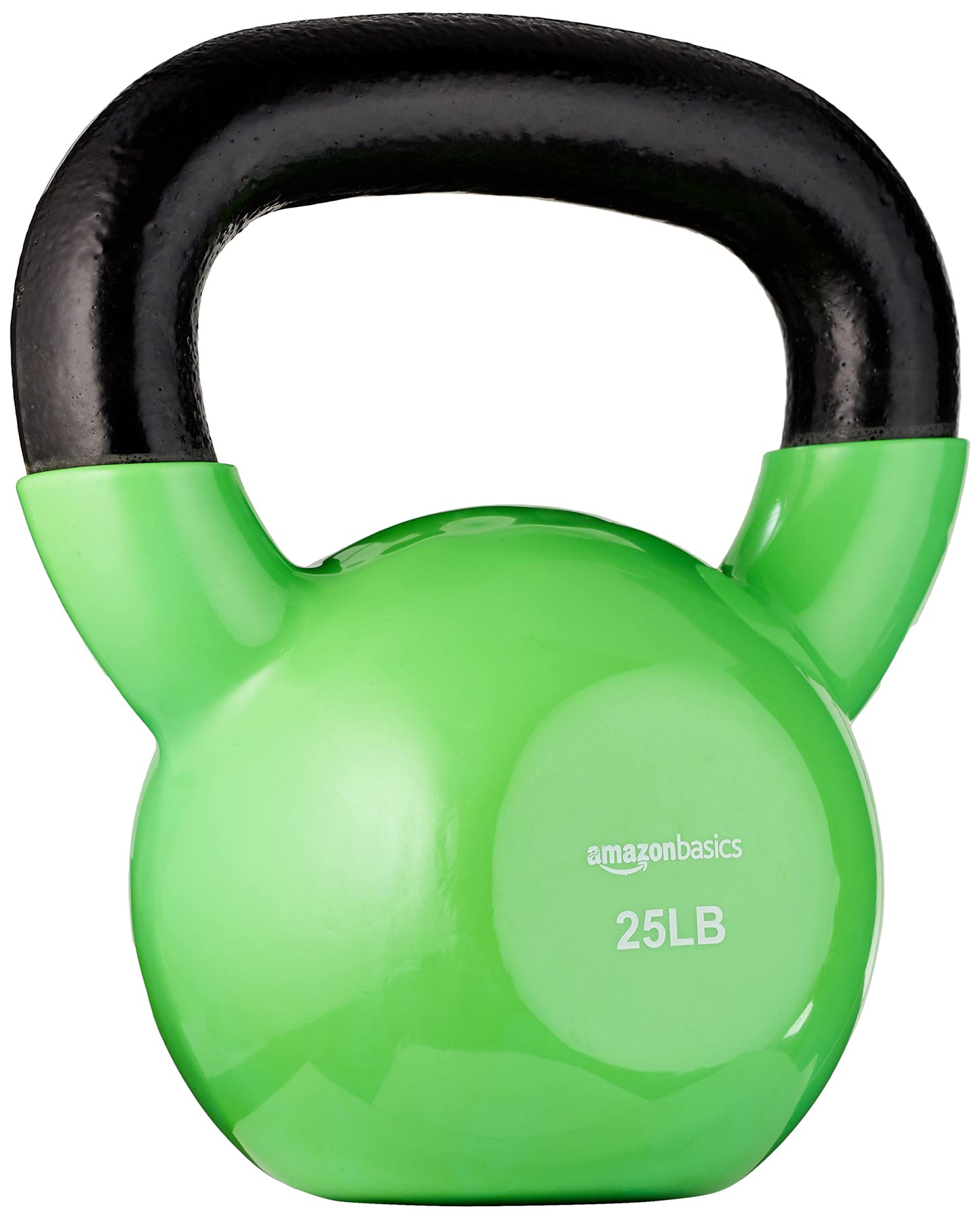 Amazon Basics Vinyl Kettlebell for Strength Training and Workout, 25 Pounds, Textured Handle, Light