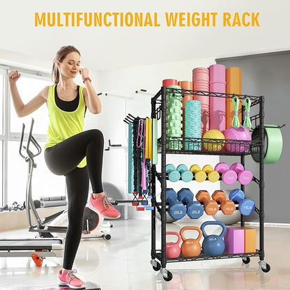 S3 Dumbbells Rack Storage Rack, Portable Home Gym Storage, Yoga Mat Storage, and Weight Rack Organizers for Gym Studio