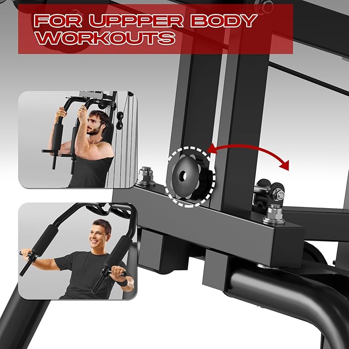 Home Gym, Multifunctional Weight Machine, Full Body Workout Station Exercise Equipment, All in One Home Gym with Pulley System for Strength Training
