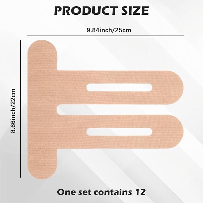 12 Pcs Precut Kinesiology Tape for Knees，Knee Tape for Knee Pain Relief Pre Cut，Waterproof, Breathable, Hypoallergenic Athletic Tape for Support and Protection (Rice-White)