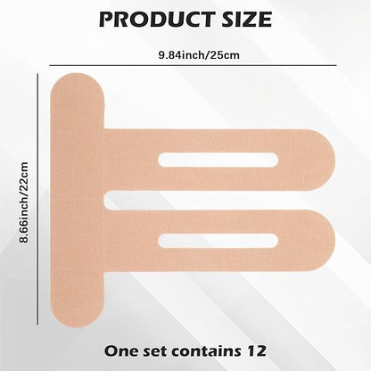 12 Pcs Precut Kinesiology Tape for Knees，Knee Tape for Knee Pain Relief Pre Cut，Waterproof, Breathable, Hypoallergenic Athletic Tape for Support and Protection (Rice-White)