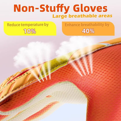 Sportout Kids Goalkeeper Gloves, Soccer Gloves with Double Wrist Protection and Non-Slip Wear Resistant Latex Material to Give Protection to Prevent Injuries