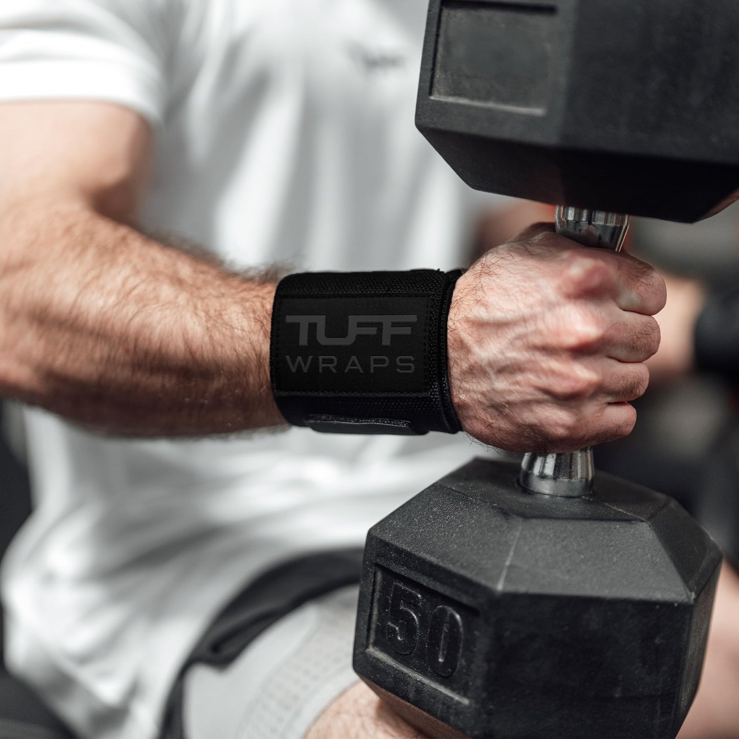 TuffWraps 16" Wrist Straps for Gym - No Thumb Loops - Powerlifting, Weightlifting, and Bench Press