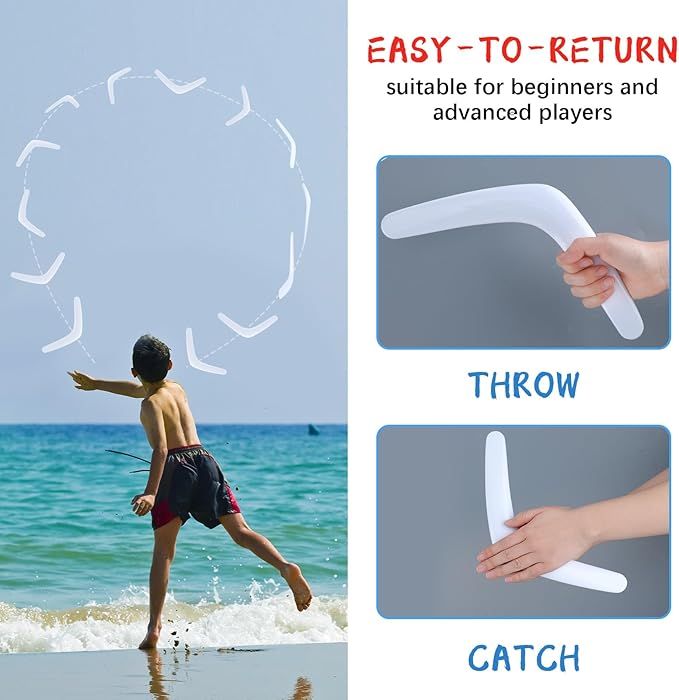 36 Pcs Plastic Boomerangs Craft for Teens Color Your Own DIY V Shaped Returning Boomerangs with Markers Fun Outdoor Throw Catch Flying Toy for Boys Girls Classroom Game Vbs Craft School Activities