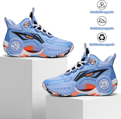 JMFCHI Kids Basketball Shoes High-top Sports Shoes Sneakers Durable Lace-up Non-Slip Running Shoes Secure for Little Kids Big Kids and Boys Girls
