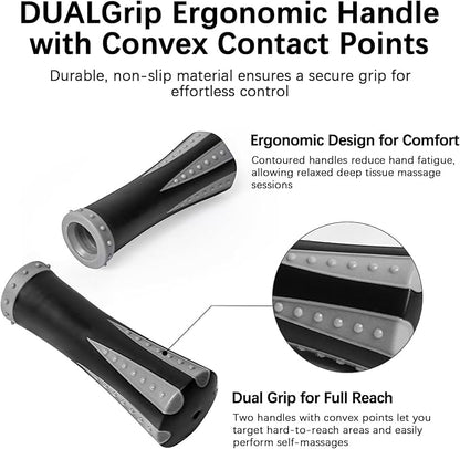 Muscle Roller Stick for Athletes - Deep Tissue Fascia Blaster & Roller Massager for Myofascial Pain Relief - Handheld Physical Therapy & Recovery Tool(Gray black-18 inch)