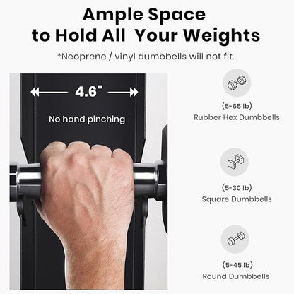 LIONSCOOL Premium Solid Steel Dumbbell Rack Stand Only, A-Frame Portable Weight Storage Organizer with Optional Tray and Wheels, Perfect for Home Gym Fitness Storage (200LBS/300LBS/700LBS Weight Capacity Available)