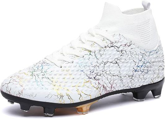 Men's Soccer Shoes High-Top Soccer Cleats Outdoor Breathable Athletic Professional Spikes Youth