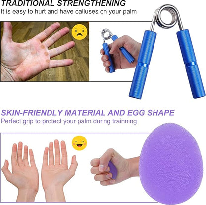 Stress Balls for Adults, Hand Exersicers for Strength, Squeeze Balls for Hand Therapy, Hand Exersice Balls for Hand, Finger and Wrist Training with Carrying Bag