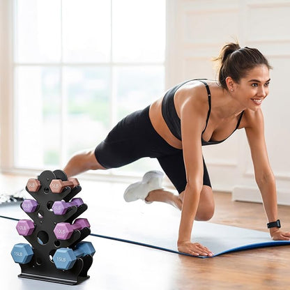 Dumbbell Rack Stand Only(Dumbbells Not Included) - Dumbbell Storage Rack with/without Wheels, Space Saver for Home Gym.