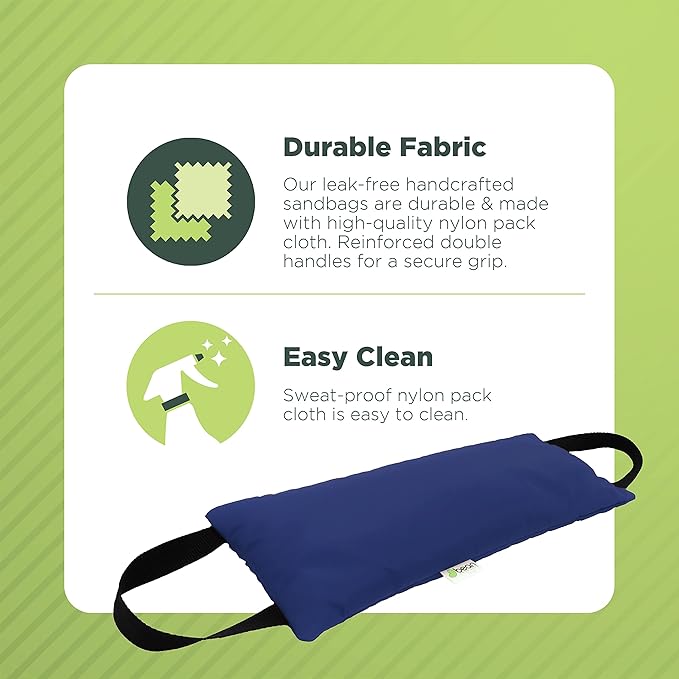 Yoga Sand Bags - 10 LB - Pilates Weights - Workout Equipment - Sand Bags for Weight Training - Fitness - Home Gym - Photography Accessories - Sandbags - Tent weights - Leg Weights - Made in USA