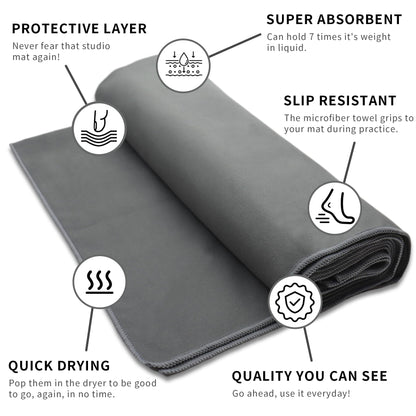 MIAOMIAO Non-Slip Hot Yoga Towel Set,Super Absorbent Microfiber in, 24.5" x 72" - Anti-Slip, Injury